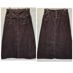 Vtg Sundance Corduroy Midi A-line Skirt Y2K Boho Western Made In Hong Kong